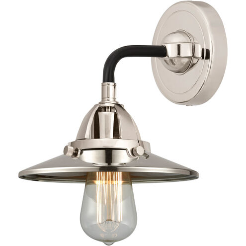 Nouveau 2 Railroad LED 8 inch Black Polished Nickel Sconce Wall Light