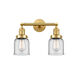 Franklin Restoration Small Bell LED 16 inch Satin Gold Bath Vanity Light Wall Light in Clear Glass, Franklin Restoration