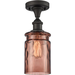 Ballston Candor LED 5 inch Oil Rubbed Bronze Semi-Flush Mount Ceiling Light in Toffee Waterglass, Ballston