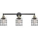 Franklin Restoration Small Bell Cage LED 31 inch Black Antique Brass Bath Vanity Light Wall Light in Seedy Glass, Franklin Restoration