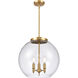 Ballston Athens LED 15.75 inch Satin Gold Pendant Ceiling Light in Clear Glass