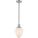 Franklin Restoration Bullet 1 Light 7 inch Polished Nickel Mini Pendant Ceiling Light in Incandescent, Matte White
