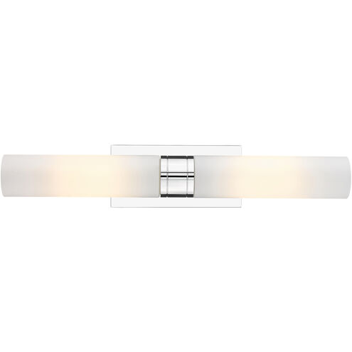 Ballston Urban 2 Light 24 inch Polished Chrome Bath Vanity Light Wall Light in Matte White Glass