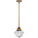 Nouveau 2 Oxford 1 Light 7.5 inch Brushed Brass Mini Pendant Ceiling Light in Incandescent, Clear
