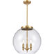 Ballston Athens LED 15.75 inch Satin Gold Statement Pendant Ceiling Light in Clear