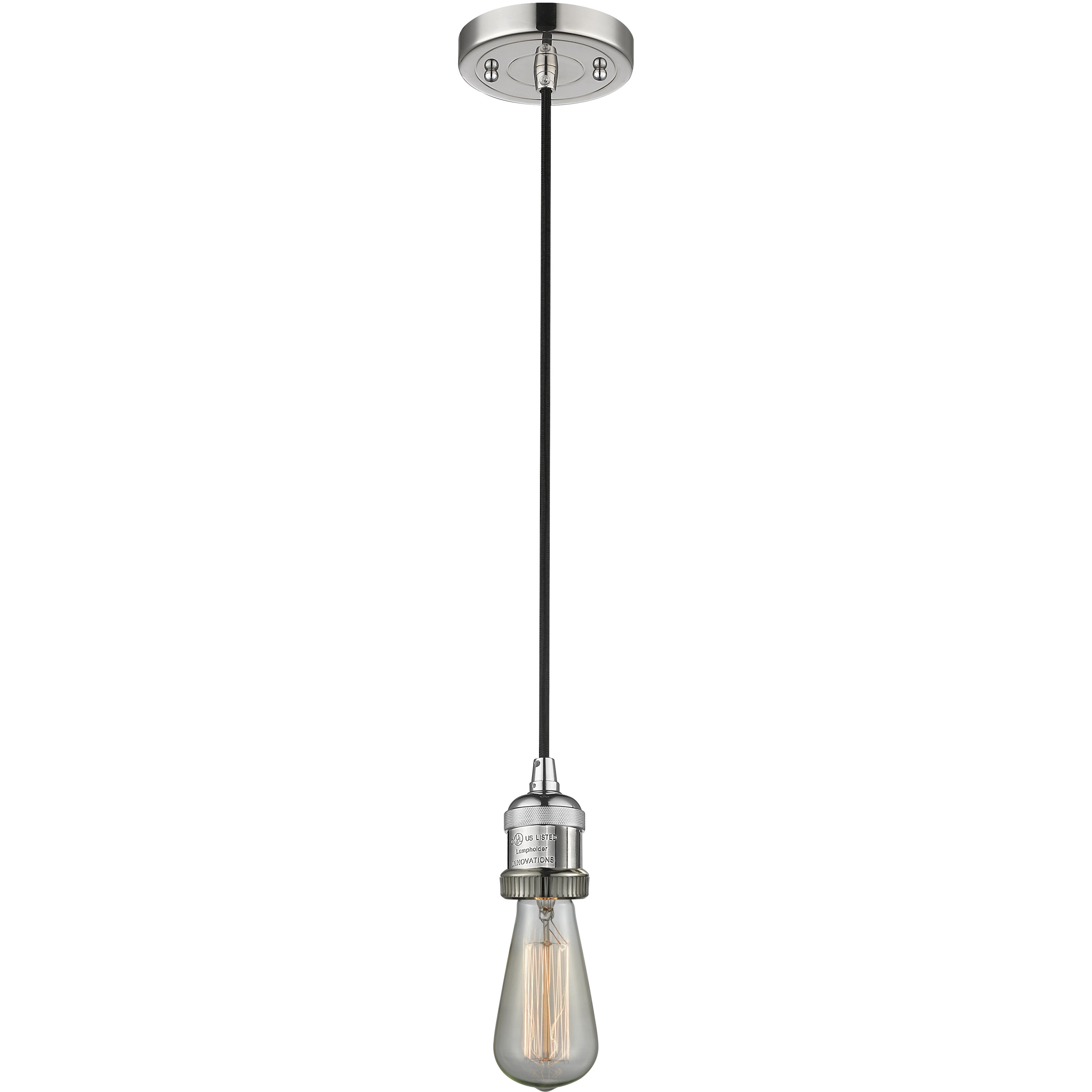 Franklin Restoration Bullet 1 Light 7 inch Polished Nickel Mini Pendant Ceiling Light in Incandescent, Matte White