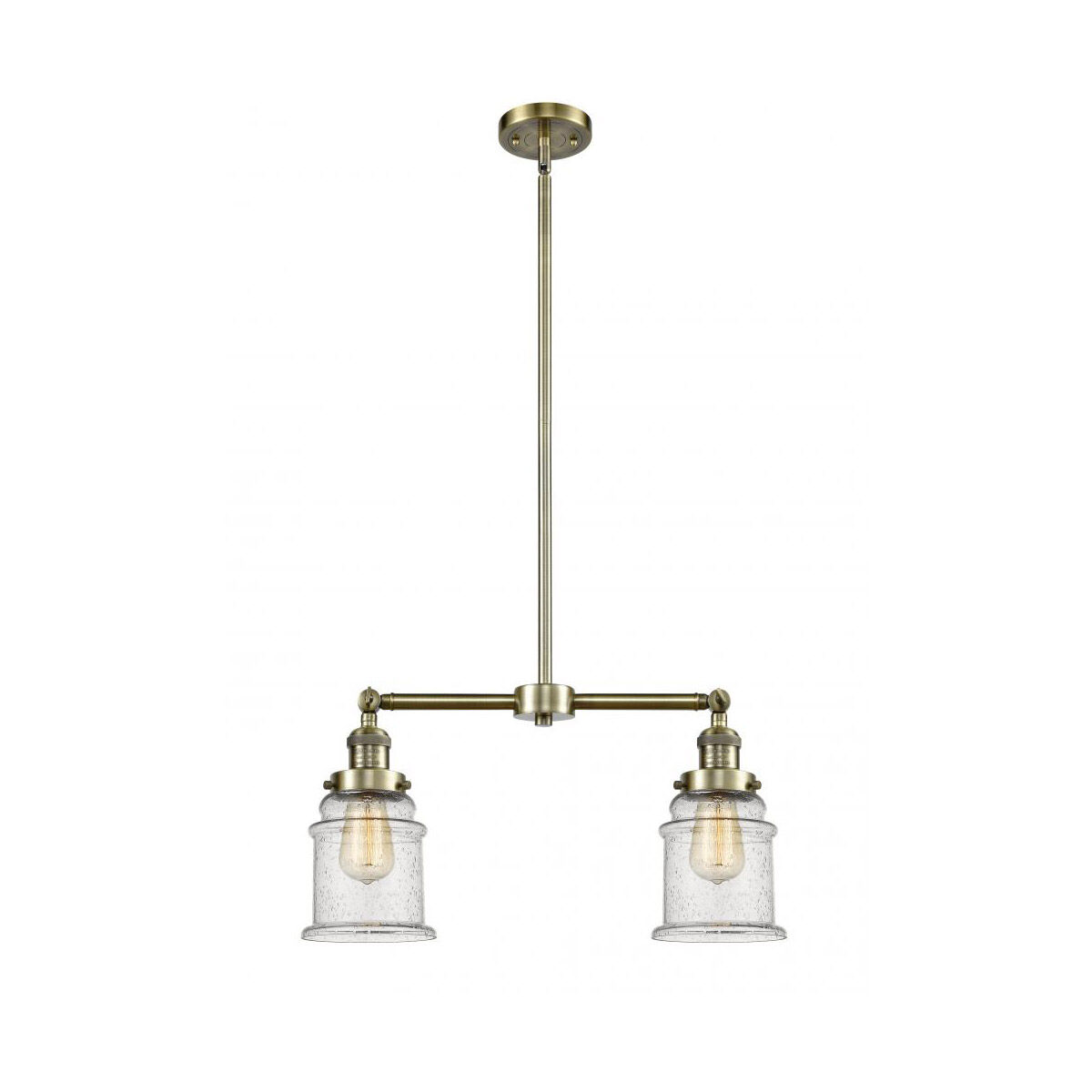 Franklin Restoration Canton LED 21 inch Antique Brass Chandelier Ceiling Light in Seedy Glass, Franklin Restoration