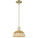 Natural Ballston Dome 1 Light 9 inch Antique Brass Mini Pendant Ceiling Light