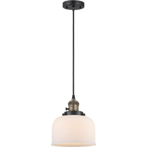 Franklin Restoration Bell LED 8 inch Black Antique Brass Mini Pendant Ceiling Light in Matte White