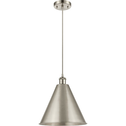 Ballston Cone LED 16 inch Brushed Satin Nickel Mini Pendant Ceiling Light