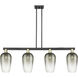 Brookhaven Flute Island Light Ceiling Light in Black Antique Brass, Slate Glass
