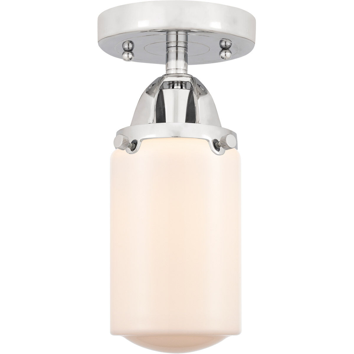 Nouveau 2 Dover 1 Light 5 inch Polished Chrome Semi-Flush Mount Ceiling Light in Matte White Glass