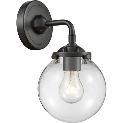 Nouveau Beacon 1 Light 6 inch Oil Rubbed Bronze Sconce Wall Light in Clear Glass, Nouveau