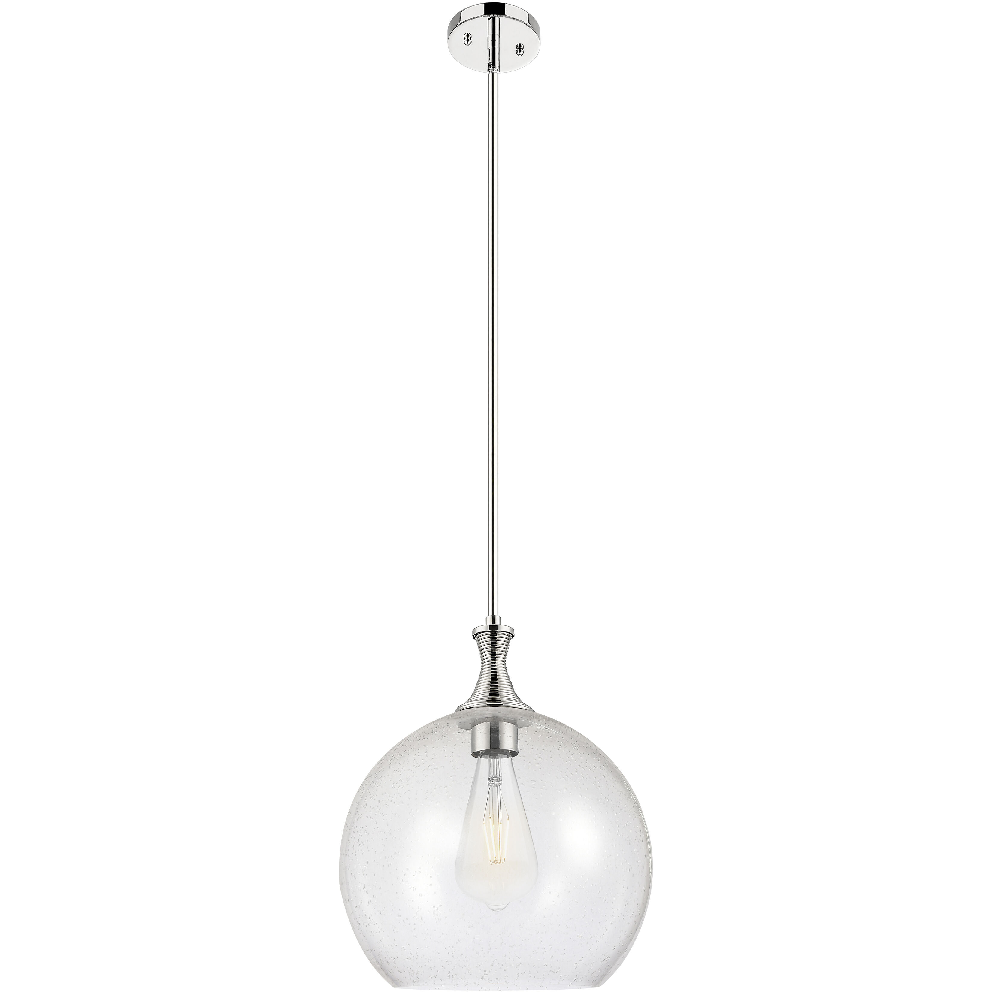Astor 1 Light 14 inch Polished Nickel Pendant Ceiling Light in Seedy Glass