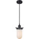 Austere Kingsbury LED 6 inch Matte Black Pendant Ceiling Light in Matte White Glass, Black Textured