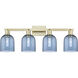 Arcadia Bella 4 Light 32.5 inch Antique Brass Bath Vanity Light Wall Light in Blue