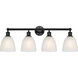 Edison Castile 4 Light 33 inch Matte Black Bath Vanity Light Wall Light in White