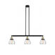 Franklin Restoration Fulton 3 Light 39 inch Black Antique Brass Island Light Ceiling Light in Clear Glass, Franklin Restoration