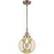 Beacon 1 Light 8 inch Antique Copper Mini Pendant Ceiling Light in Mercury Glass