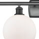 Ballston Athens LED 36 inch Matte Black Bath Vanity Light Wall Light in Matte White Glass, Ballston