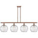 Ballston Deco Swirl 4 Light 48 inch Antique Copper Island Light Ceiling Light