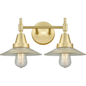 Caden LED 18 inch Satin Brass Bath Vanity Light Wall Light in Clear Glass