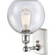 Ballston Athens LED 8 inch White and Polished Chrome Sconce Wall Light in Seedy Glass