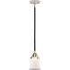 Nouveau 2 Canton LED 5.25 inch Black Polished Nickel Mini Pendant Ceiling Light in Matte White
