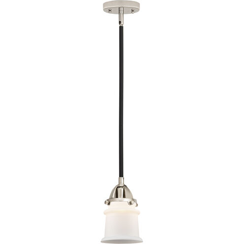 Nouveau 2 Canton LED 5.25 inch Black Polished Nickel Mini Pendant Ceiling Light in Matte White