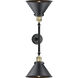 Franklin Restoration Briarcliff 2 Light 19 inch Black Antique Brass Bath Vanity Light Wall Light, Franklin Restoration