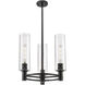 Crown Point 3 Light 18 inch Matte Black Pendant Ceiling Light in Seedy Glass