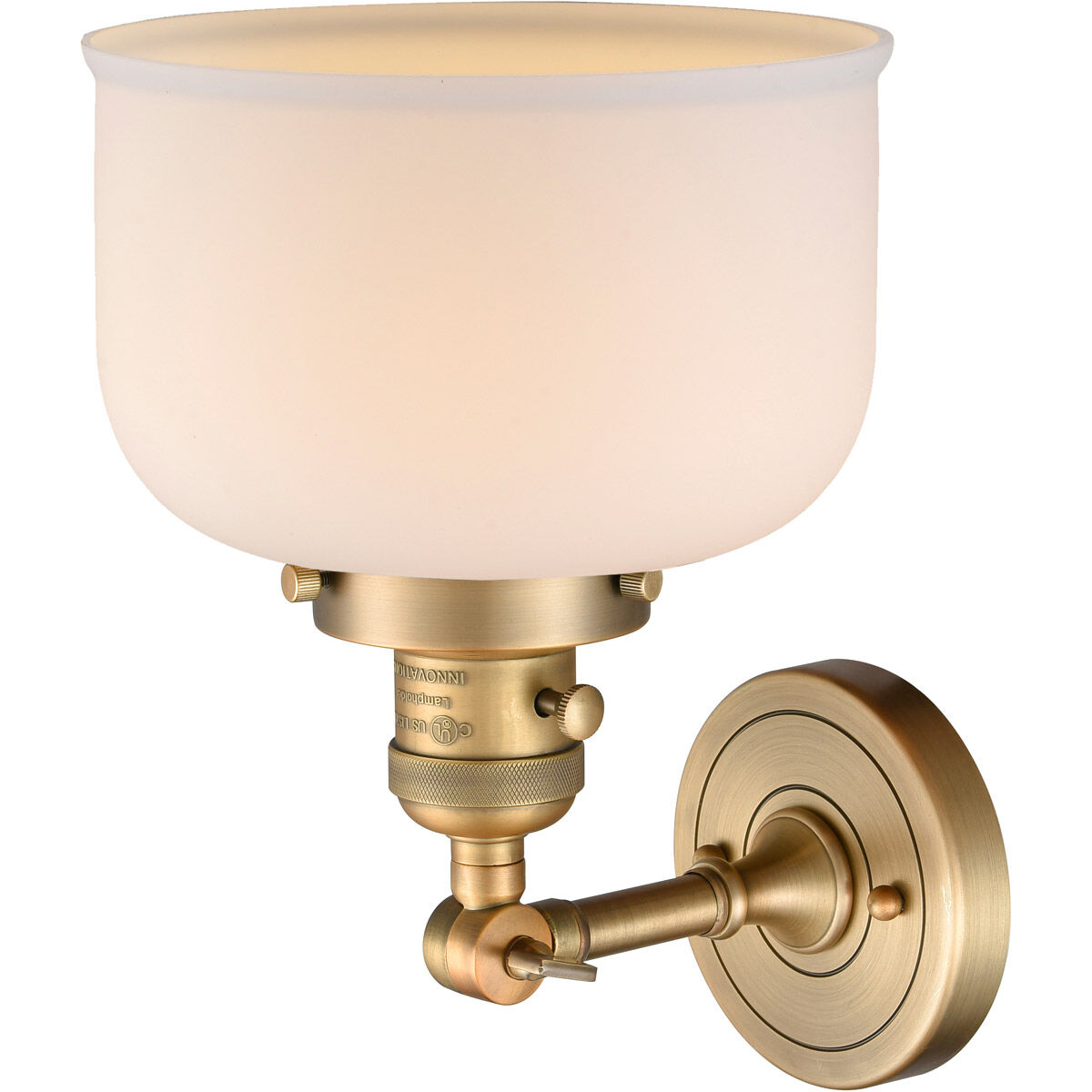 Franklin Restoration Large Bell LED 8 inch Brushed Brass Sconce Wall Light, Franklin Restoration