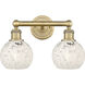 Edison White Mouchette 2 Light 15 inch Brushed Brass Bath Vanity Light Wall Light
