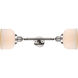 Franklin Restoration Large Bell 2 Light 19 inch Polished Nickel Bath Vanity Light Wall Light in Matte White Glass, Franklin Restoration