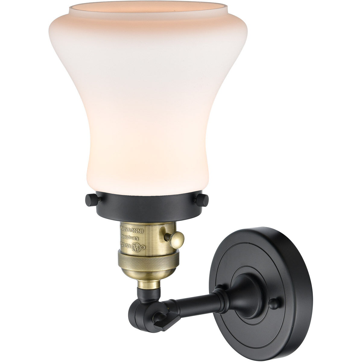 Franklin Restoration Bellmont LED 7 inch Black Antique Brass Sconce Wall Light, Franklin Restoration