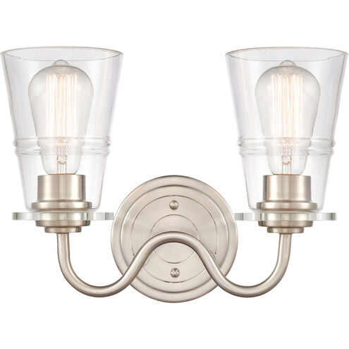 Scarlett LED 14 inch Satin Nickel Bath Vanity Light Wall Light in Clear Glass