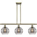 Ballston Rochester 3 Light 36 inch Antique Brass Stem Hung Island Light Ceiling Light