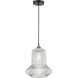 Springwater 1 Light 12 inch Black Antique Brass Mini Pendant Ceiling Light in Clear Glass