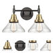 Caden 2 Light 17 inch Black Antique Brass Bath Vanity Light Wall Light