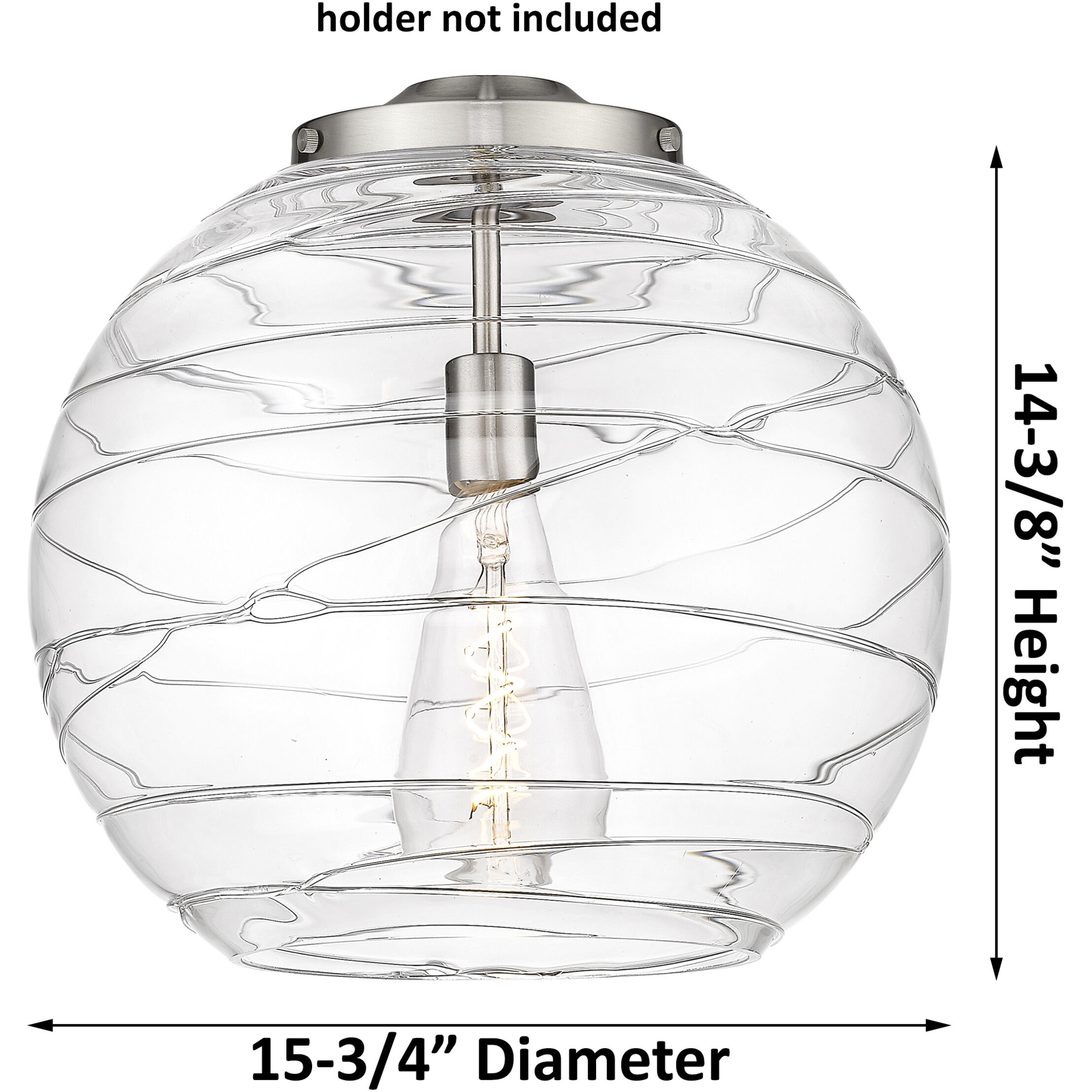 Ballston Athens Deco Swirl LED 15.75 inch Antique Copper Pendant Ceiling Light in Clear Deco Swirl