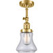 Franklin Restoration Bellmont 1 Light 7 inch Satin Gold Sconce Wall Light in Clear Glass, Franklin Restoration