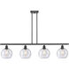 Ballston Athens LED 48 inch Matte Black Island Light Ceiling Light in Seedy Glass