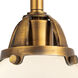 Nouveau 2 Beacon 2 Light 14 inch Brushed Brass Bath Vanity Light Wall Light in Matte White Glass