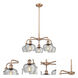 Fenton 5 Light 24.5 inch Antique Copper Chandelier Ceiling Light in Clear Glass