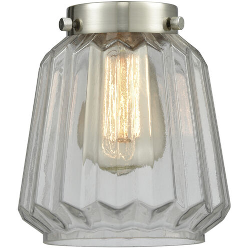 Franklin Restoration Chatham LED 6 inch Brushed Satin Nickel Mini Pendant Ceiling Light in Clear, Franklin Restoration