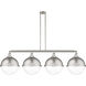 Franklin Restoration Hampden LED 57.5 inch Brushed Satin Nickel Island Light Ceiling Light in Clear Glass