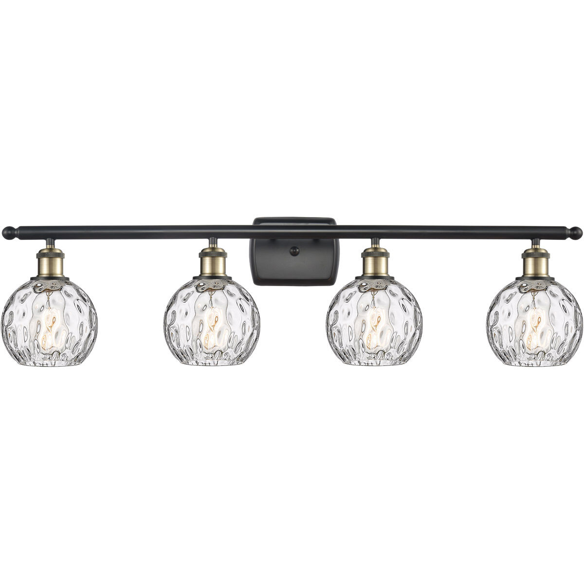Ballston Athens Water Glass LED 36 inch Black Antique Brass Bath Vanity Light Wall Light