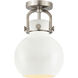 Newton Sphere 1 Light 8 inch Satin Nickel Flush Mount Ceiling Light