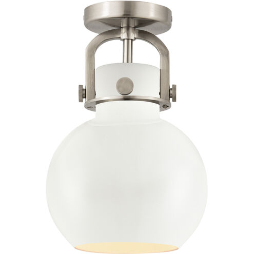 Newton Sphere 1 Light 8 inch Satin Nickel Flush Mount Ceiling Light