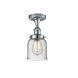 Ballston Small Bell LED 5 inch Polished Chrome Semi-Flush Mount Ceiling Light in Seedy Glass, Ballston